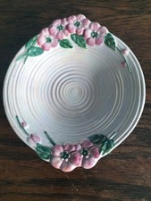 Vintage MALING, Lustre Ware  Ribbed Pink Apple Blossom Dish #6584 c.1950's