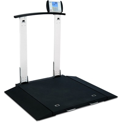Detecto 6560 Portable Wheelchair Scale with Column 1000lb x 0.2lb BMI RS232 WiFi