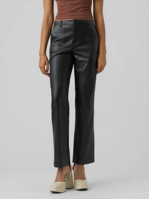 Vero Moda VMOLYMPIA, LeatherLook Black Size XS/UK6/32'' Trousers  #Always Trendy