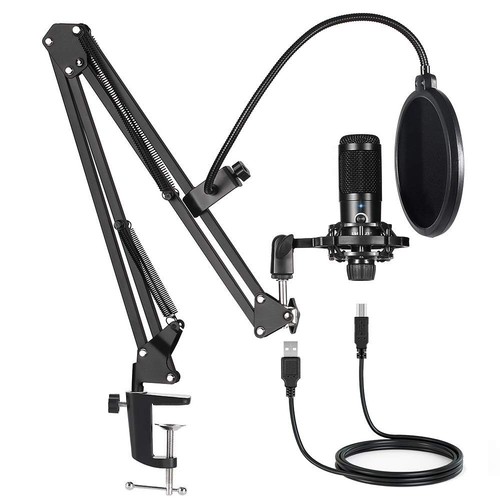 USB Kondensator Mikrofon Bundle Kit, 192KHZ/24BIT Professionelle Niere Computer...