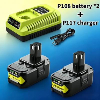 2x 18V 3.5Ah Battery Fast Charger Combo for Ryobi ONE Plus P102 P107 P108