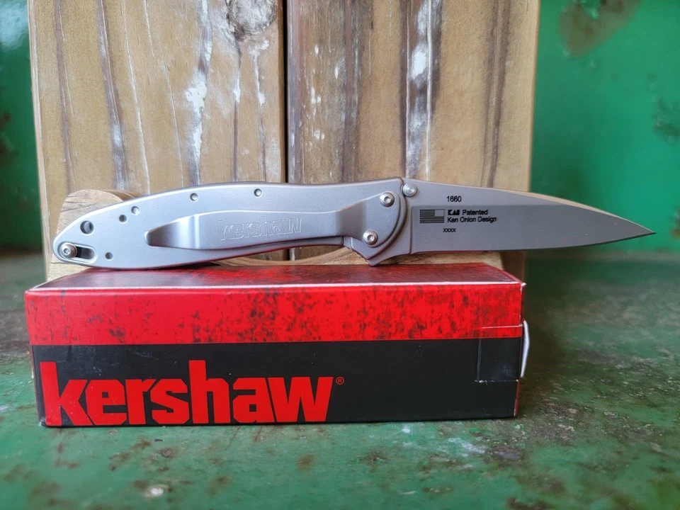 Kershaw Leek 1660 Knife 3" 14C28N Plain Blade Steel New Flag Logo - 1660 - Image 3 of 4