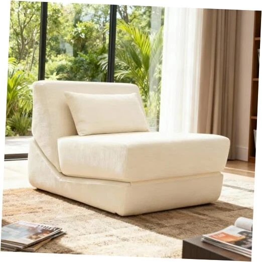 Fold Out Chair Bed, Folding Sofa Bed, 3 in 1 Folding Chair Bed Beige
Opens in a new window or tab