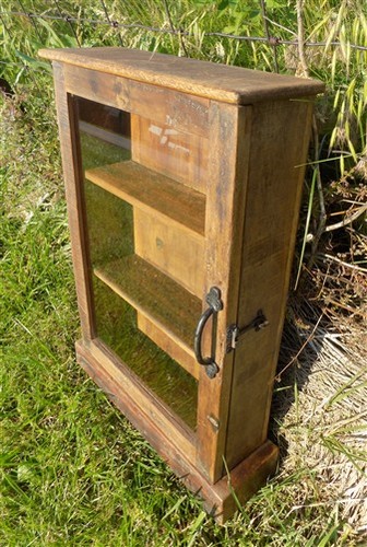 Medicine Cabinet, Vintage Wood Display Case, Wall Mount Cupboard, Shadow Box A10 - Picture 8 of 9