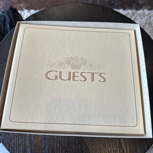 Hallmark Refillable Guest Book - Off White / Gold Lettering - ALB3003