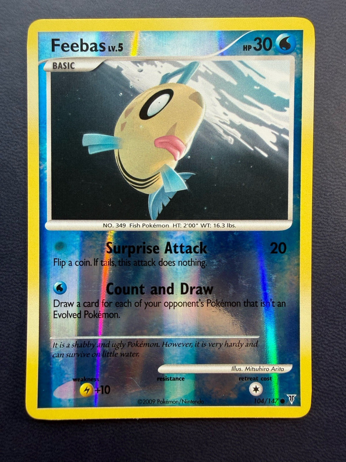 2009 Pokemon Platinum Supreme Victors 104 Feebas Reverse Holo