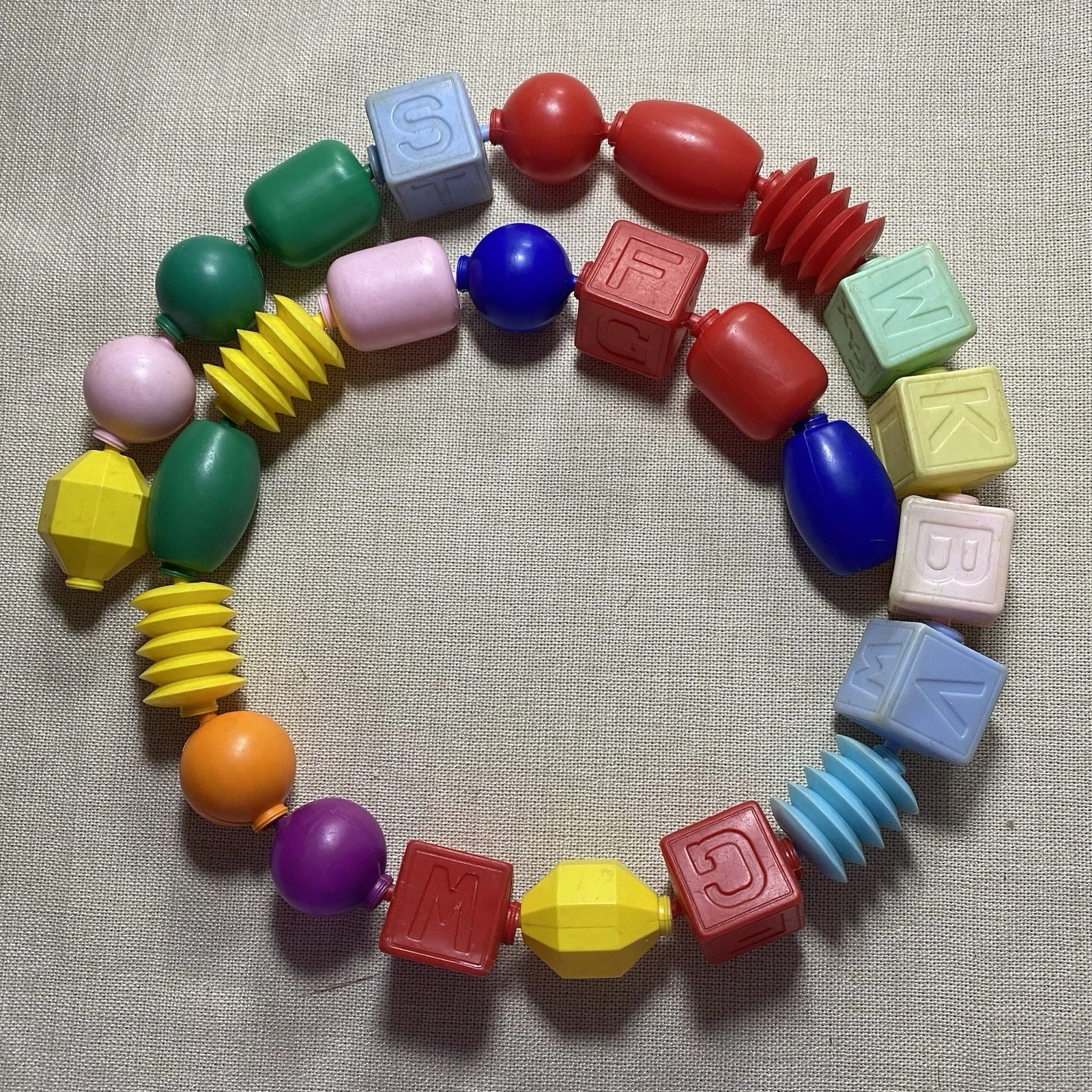 Vintage Fisher-Price Baby Snap Lock Beads 1960s 26 Pieces