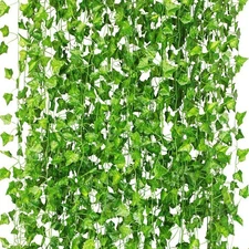 Best CQURE 12 Pack 84Ft Artificial Ivy Garland Fake Vines UV Resistant Greenery