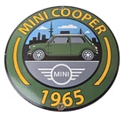 Vintage Mini Cooper S Sign - Porcelain Service Automobilia Car Sales Gas Sign