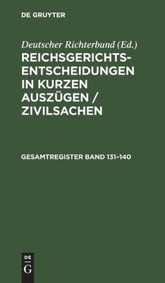 Gesamtregister Band 131-140 (Hardback)