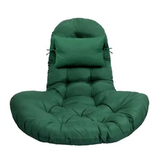 Extra Large Egg Chair Cushion w/ Headrest & Straps, Button Tufted & Thicken Pad