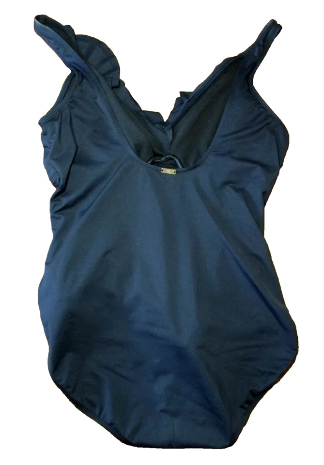 Traje de baño Lauren Ralph Lauren con volantes sobrepelliz 1 pieza negro control abdominal 14/16 Foto 2 de 4