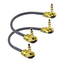 WJSTN 1/4 inch Right Angle TRS Stereo Dual Channel Guitar Flat Patch Cable Lo...