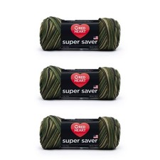 Red Heart Super Saver Yarn 3 Pack Camouflage Acrylic Knit Crochet Craft 80 Co