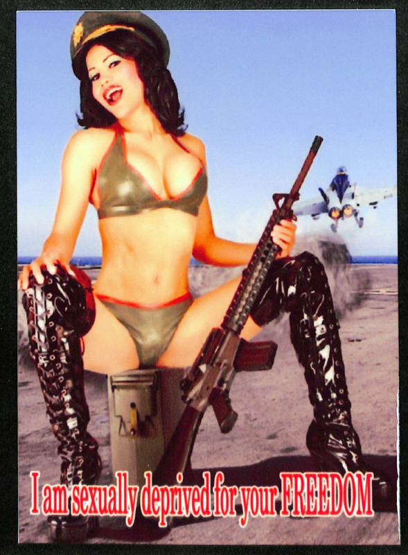 Patriotic Freedom Sexy Risque👄Man Cave Armed Forces METAL Sign