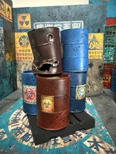 1:12 Scale Rusty Radioactive Oil Toxic Barrel Prop Diorama Action Figure Lot