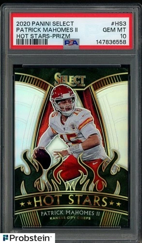 2020 Panini Select Hot Stars Prizm #HS3 Patrick Mahomes II Chiefs PSA 10