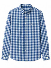 Chaps Men's Blue Plaid Stretch Poplin Button-Down Long Sleeve Shirt Size XL New