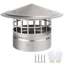 6 Stainless Steel Chimney Cap with Screen for Wood Stove Pipe