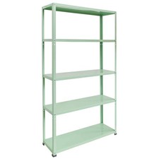 5-Tier Powder-Coated Metal Decorative Household Storage Shelving Unit in Light G