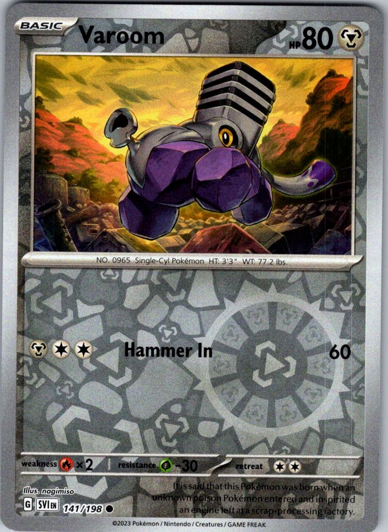 Pokemon Varoom - Reverse Holo Common SV01: Scarlet & Violet Base Set 141/198 NM