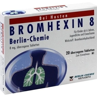 BERLIN-CHEMIE AG BROMHEXIN 8 Berlin Chemie überzogene Tabletten 20 St. PZN 04908268