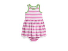 Girl's Polo Ralph Lauren Kids Striped Cotton Jersey Dress  Bloomer Infant 