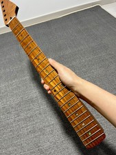 Stainless 22Fret DIY satin Roasting Flame Maple Electric guitar Neck 25.5in