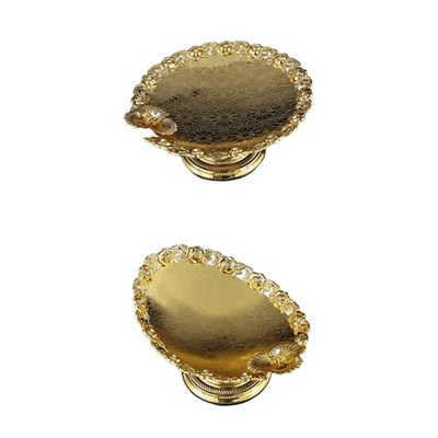 Unique Oval/Round Cake Platter With Antislip Base For Secure Table Setting