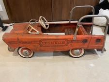 1960's Murray Flat Face Fire Truck Pedal Car. READY for RESTORATION.
