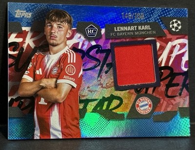 2025-26 Topps UEFA CC Bayern Munich RC Lennart Karl Player Worn 2025-26 Topps UEFA CC Bayern Munich RC Lennart Karl Player Worn