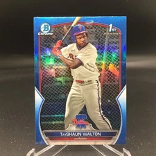 TayShaun Walton 2023 Bowman Draft Chrome Blue BDC-183 #/150 Phillies 1st