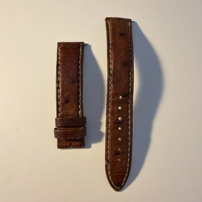 Original Jaeger LeCoultre Brown Ostrich Watch Strap Band 17mm Lightly Used