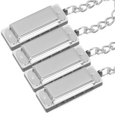 4 Pcs Mini Harmonica Keychain Harmonicas Bulk Musical Instruments Keychains