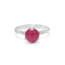 925 Sterling Silver Natural Ruby Ring Elegant , 3-Prong Faceted Gemstone Setting
