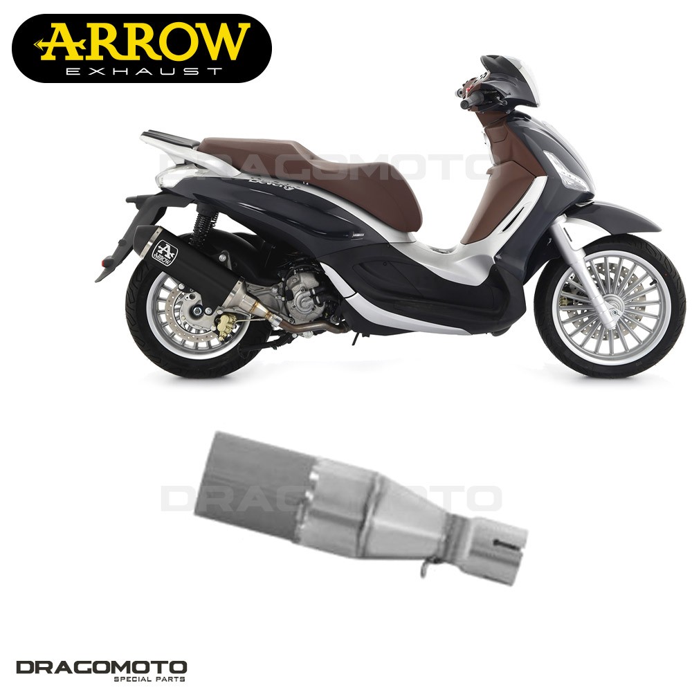 Tuyaux ARROW Beverly 300 HPE 2023 inox brossé haute performance