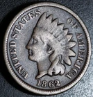1862 INDIAN HEAD CENT - GOOD+