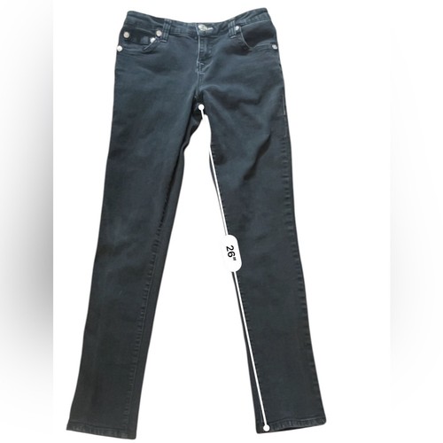 True Religion Halle mid-rise super skinny Girl’s faded black jeans SZ 16 - Picture 3 of 6