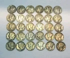 Lot Of 30 Mercury Dimes 90% Silver  Winged Liberty Circulated Ungraded # 103