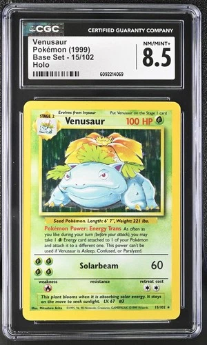 CGC 8.5 Venusaur 15/102 Base Set Holo Rare Pokemon Card