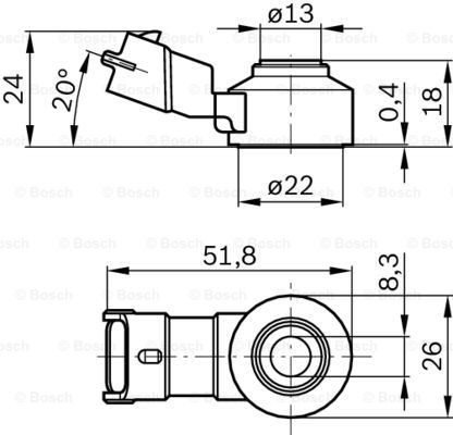 0 261 231 173 ENGINE DETONATION KNOCK SENSOR BOSCH FOR JEEP RENEGADE 1.4,1.4 4X4 - Picture 3 of 8