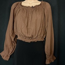 Madden NYC Womens Brown S Off-Shoulder Ruffle...