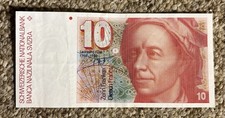 Switzerland 10 Francs ND (1987) P-53g Leonhard Euler Swiss Banknote VF/EF