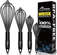 Hotec Schneebesen Set,Rührbesen 4 Stück Schneebesen Silikon，Edelstahl Rührbesen 