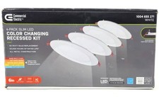 Commercial Electric Ultra Slim 6" Color Selectable Recessed LED Kit 4-pk New