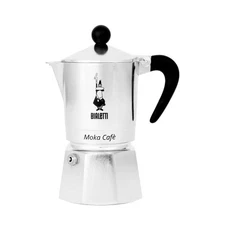 Bialetti 3 Cup Moka Stovetop Espresso Maker - Silver: Aluminum, Manual, Hand