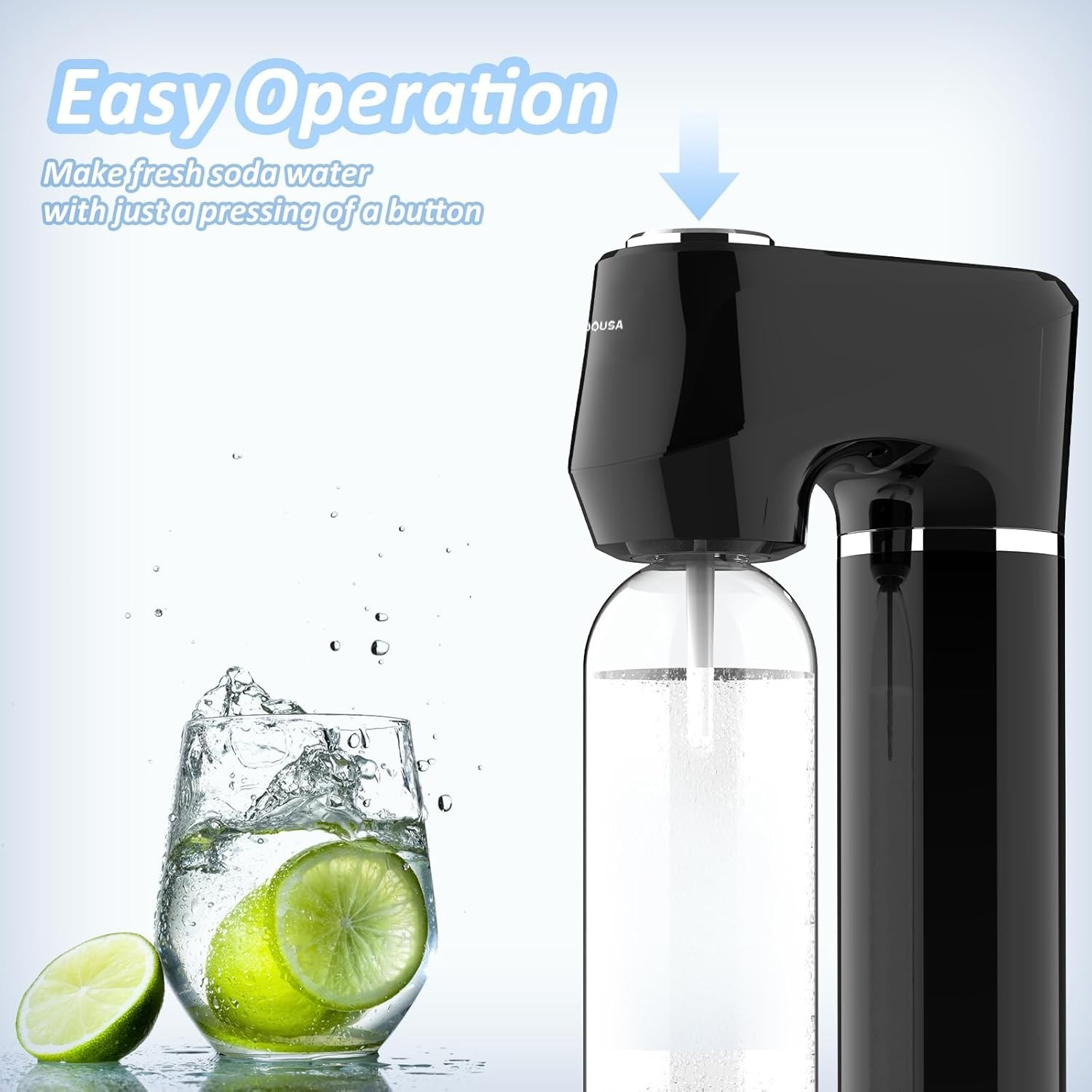 Compact Manual Carbonated Drink Maker: Healthy Home Soda Fountain with 1L Bottle