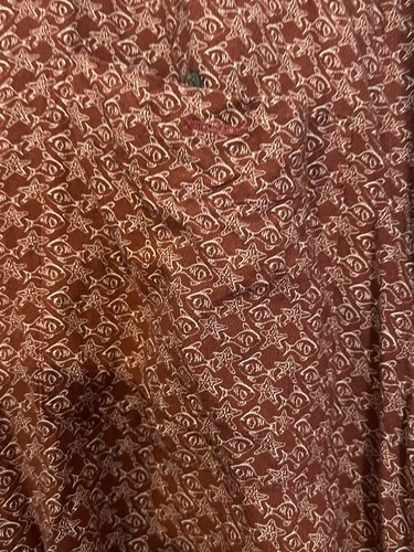 Campia Shirt Men L Large Red Geometric Button Up Collared Short Sleeve Rayon - Picture 2 of 6