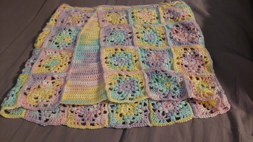 Handmade Crochet Pastel Grannysquare Skirt.made With Acrylic Yarn. - Picture 5 of 11