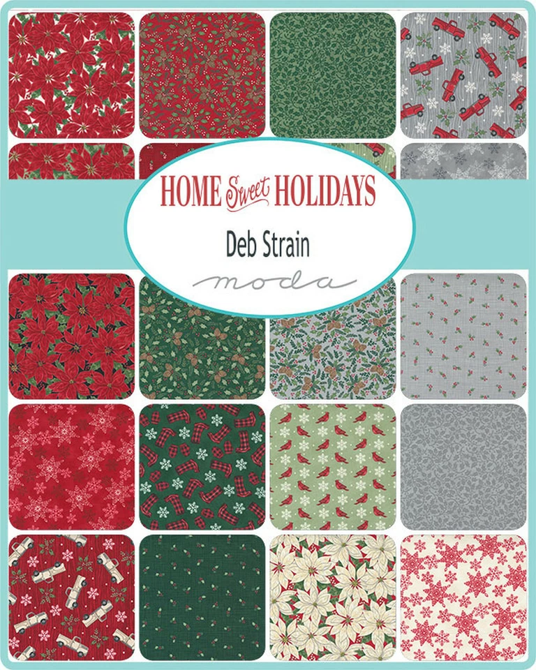 Home Sweet Holidays Moda Fat Eighth Bundle 100% Cotton 9"x22" Precut Fabric - Image 2 of 2